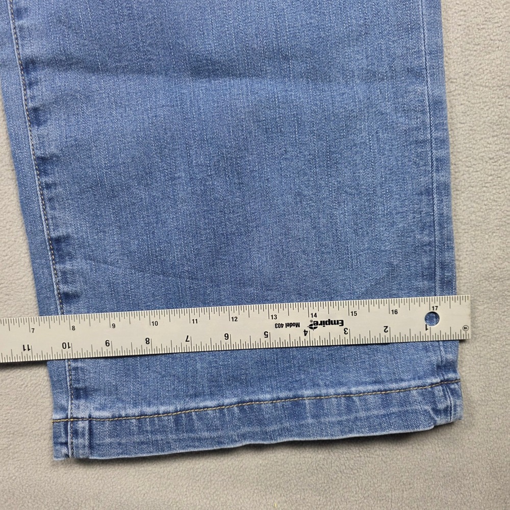 Flamingals Jeans Women Large Blue Wide Leg High Rise Stretch Light Wash - Picture 4 of 13